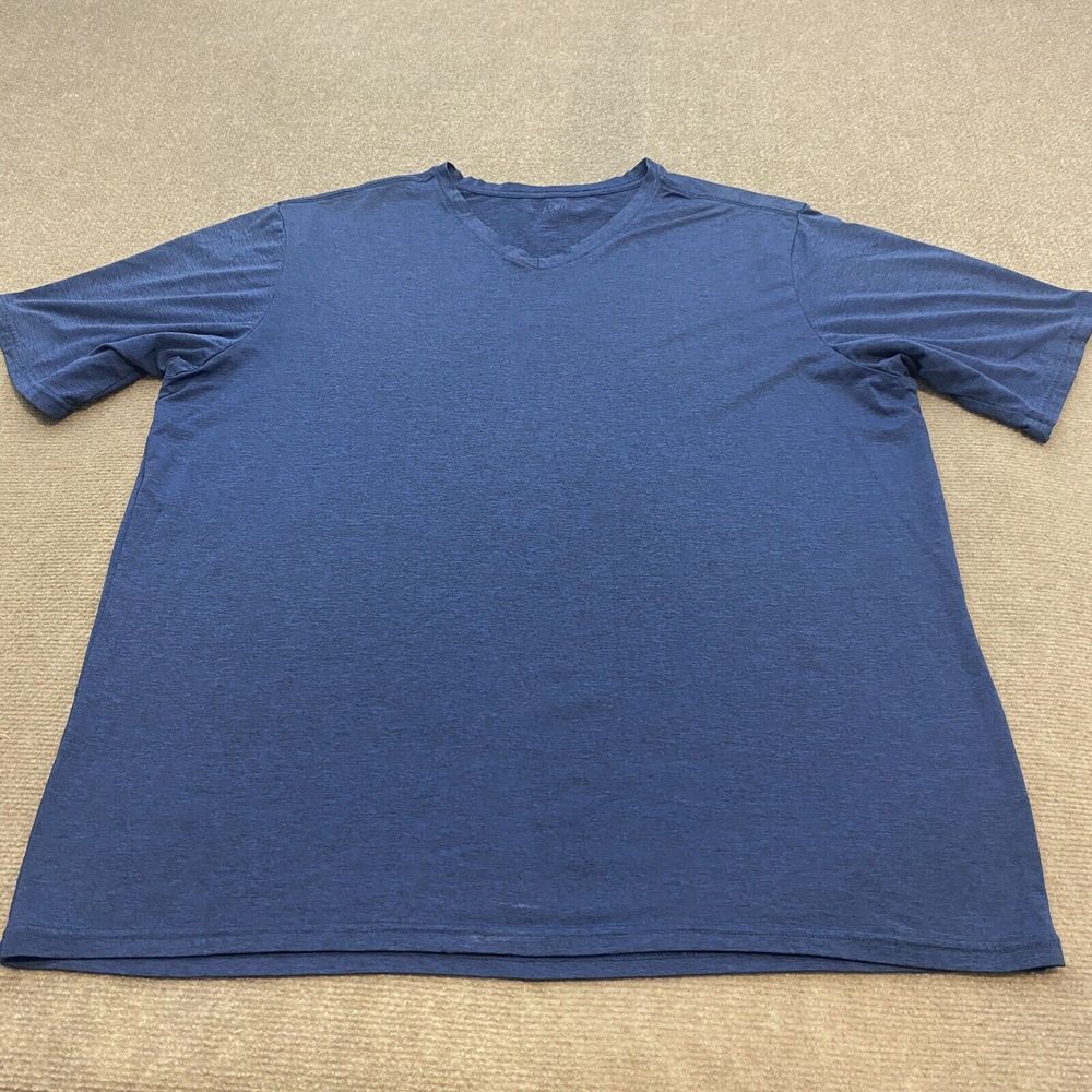 01.ALGO Shirt Men XL Navy Blue V Neck‎ Performance Quick Dry Gym Run Sports
